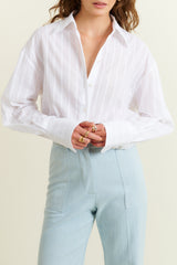 DMN PARIS - CHEMISIER BILLIE RAYURE BLANC