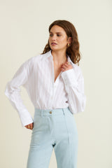 DMN PARIS - CHEMISIER BILLIE RAYURE BLANC
