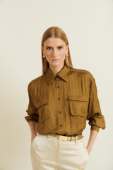 DMN PARIS - CHEMISIER ROME CHEVRON OCRE