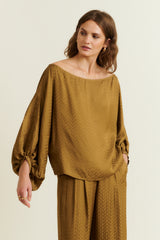 DMN PARIS - TOP MONICA CHEVRON OCRE