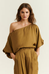DMN PARIS - TOP MONICA CHEVRON OCRE