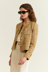 DMN PARIS - VESTE CELIA TWEED OCRE