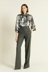 PANTALON LAURE RAYURE GRIS