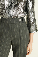 PANTALON LAURE RAYURE GRIS