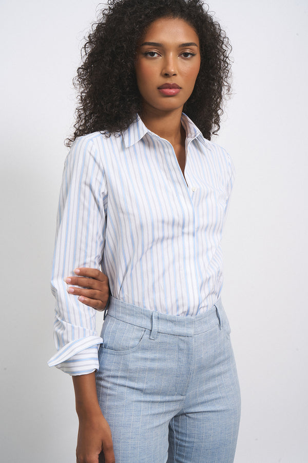 CHEMISE REGINA RAYURE BLEU