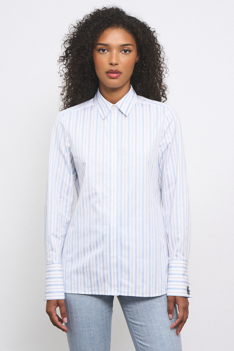 CHEMISE REGINA RAYURE BLEU