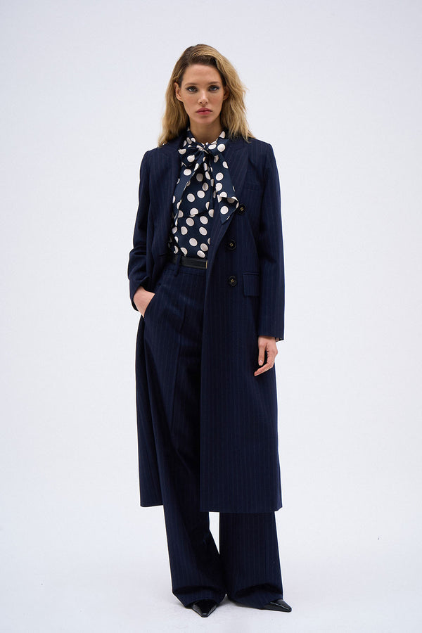 ARIEL NAVY STRIPE COAT