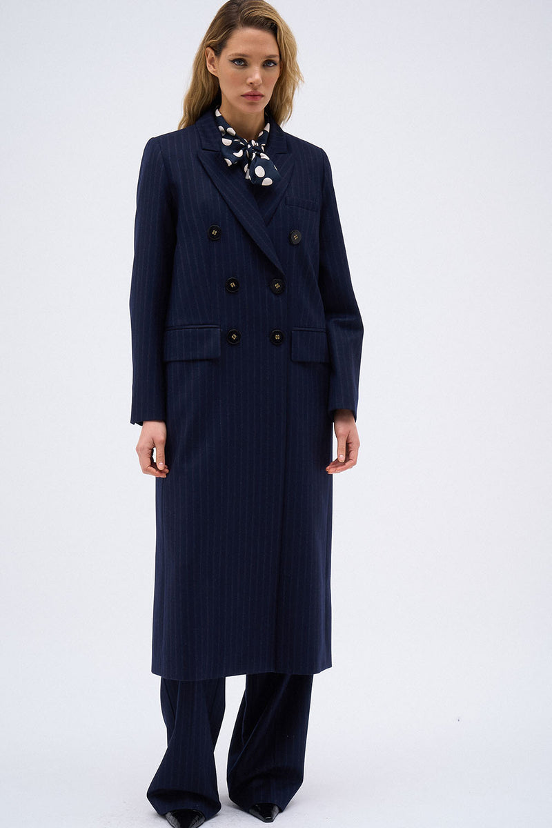 ARIEL NAVY STRIPE COAT