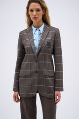 ARMANDA GREY CHECK JACKET