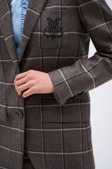 ARMANDA GREY CHECK JACKET