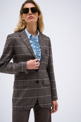 VESTE ARMANDA CARREAUX GRIS