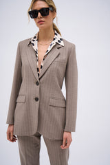 BEIGE STRIPED ARMAND JACKET