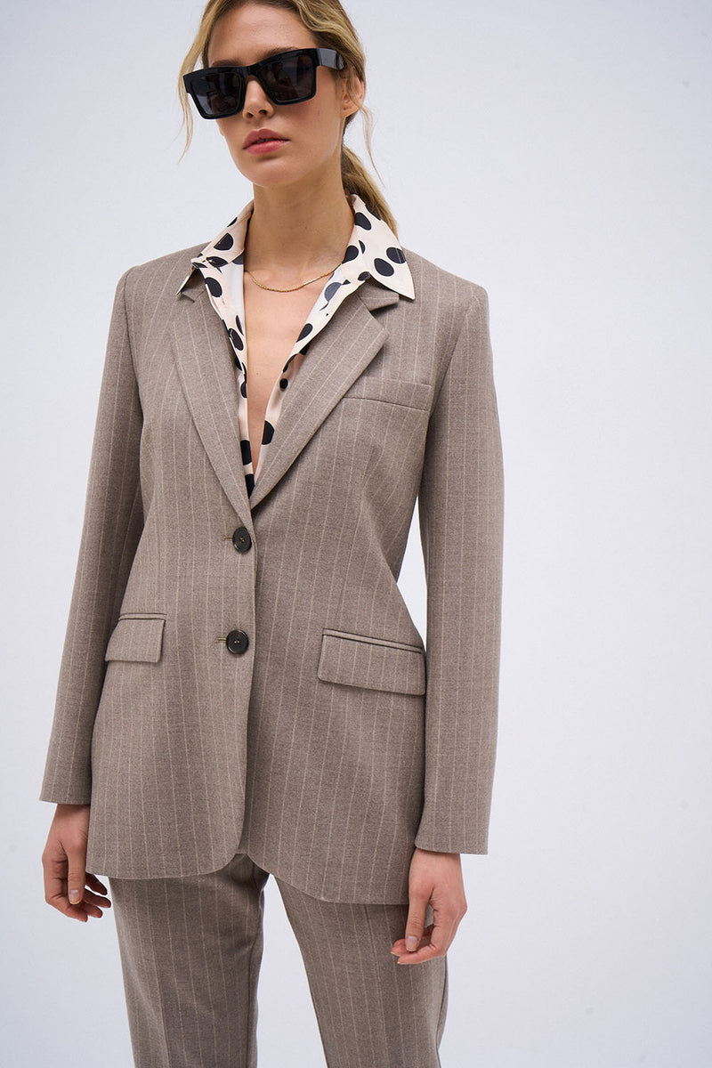 BEIGE STRIPED ARMAND JACKET