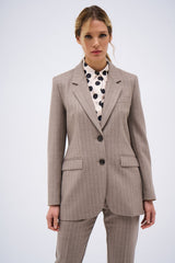 BEIGE STRIPED ARMAND JACKET