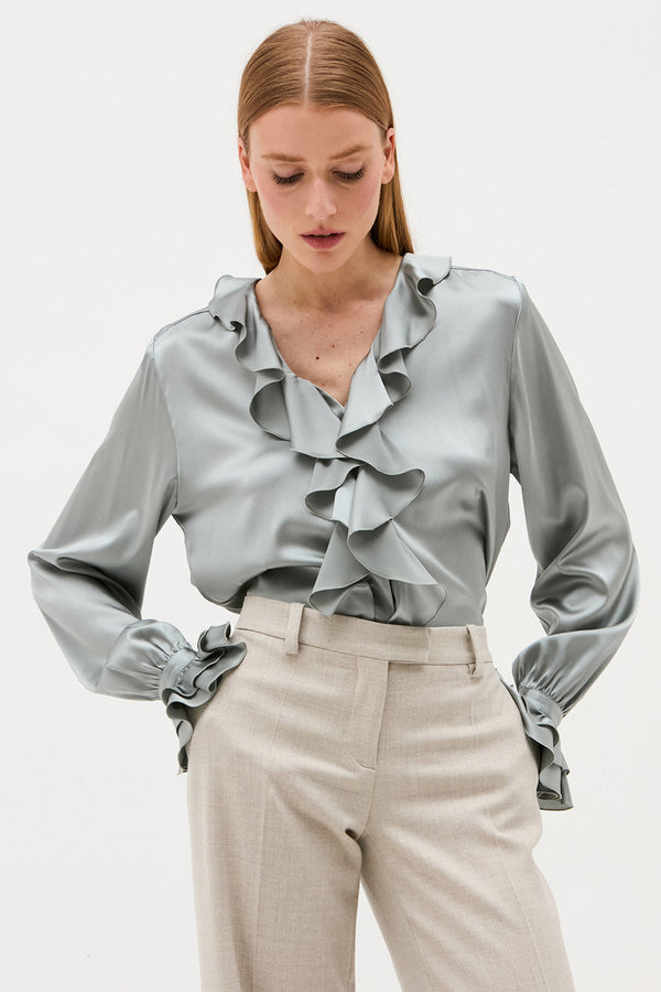 CHEMISIER LOLA BLEU ACIER