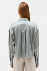 BILLIE STEEL BLUE BLOUSE