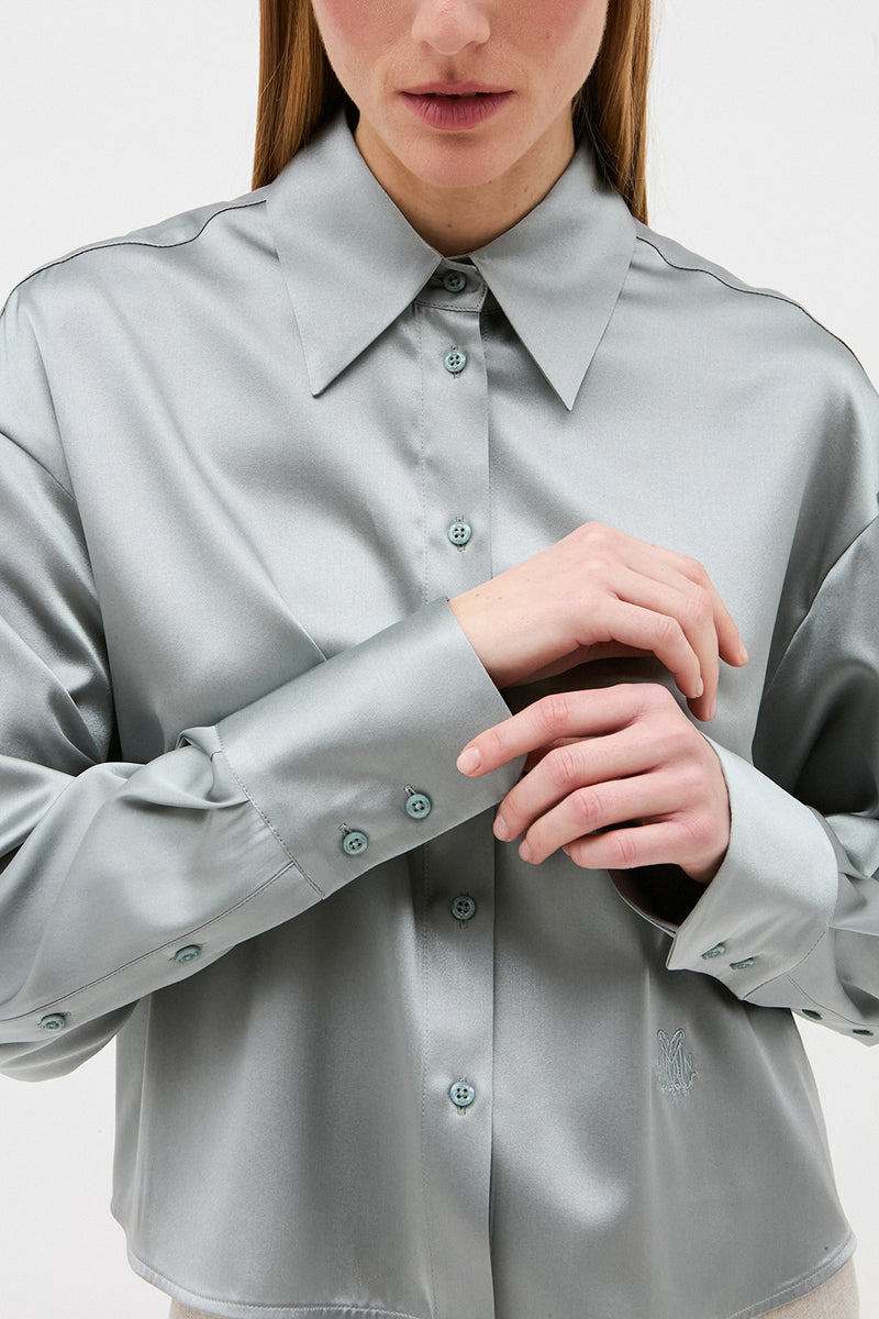 BILLIE STEEL BLUE BLOUSE