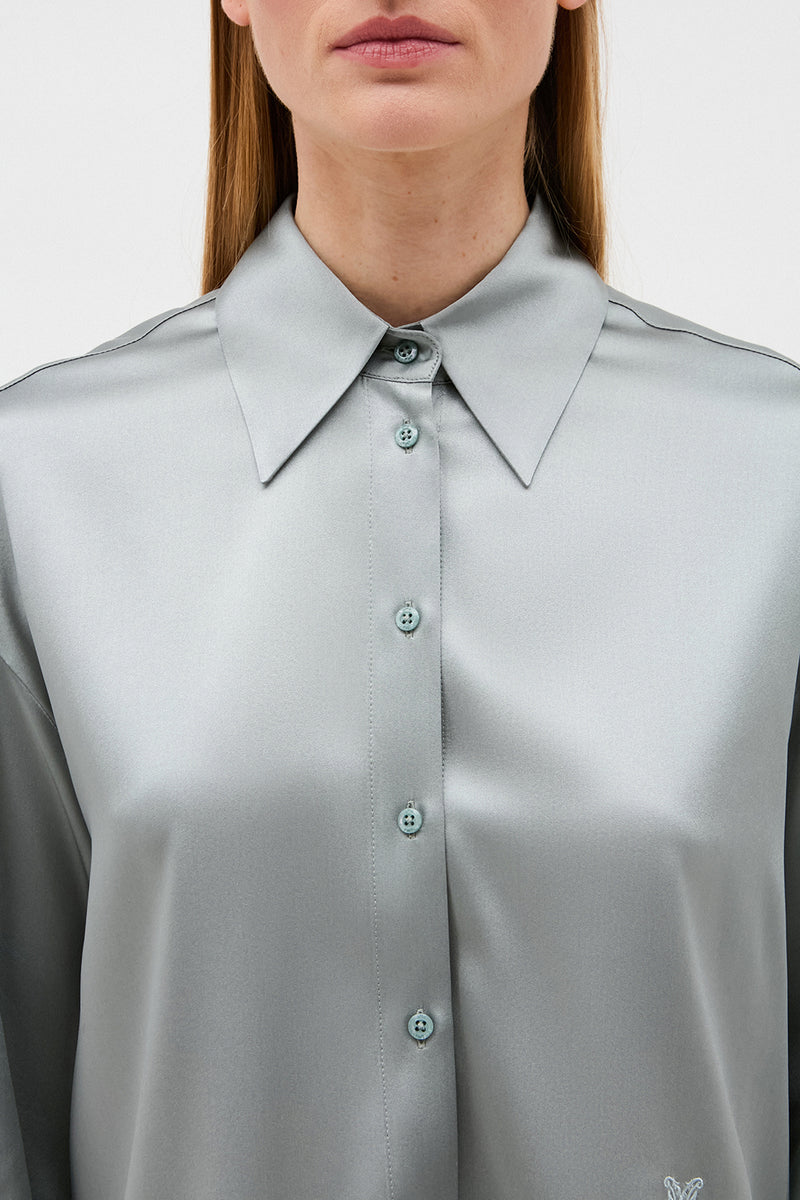 BILLIE STEEL BLUE BLOUSE