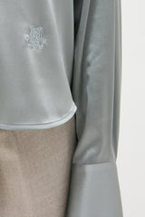 BILLIE STEEL BLUE BLOUSE