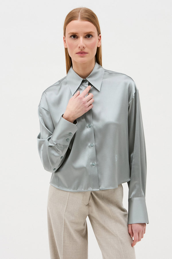 BILLIE STEEL BLUE BLOUSE