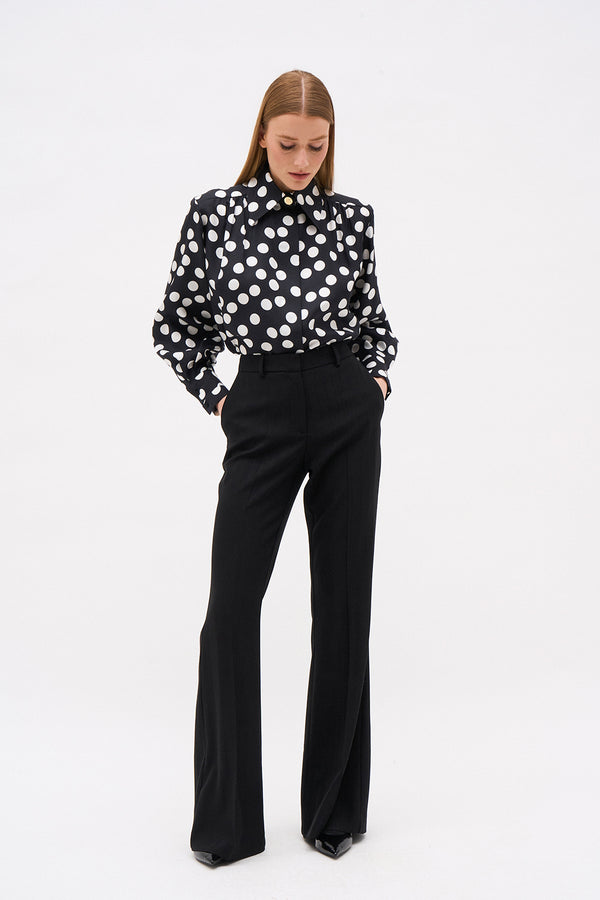 CHARLIE BLOUSE BLACK POLKA DOTS
