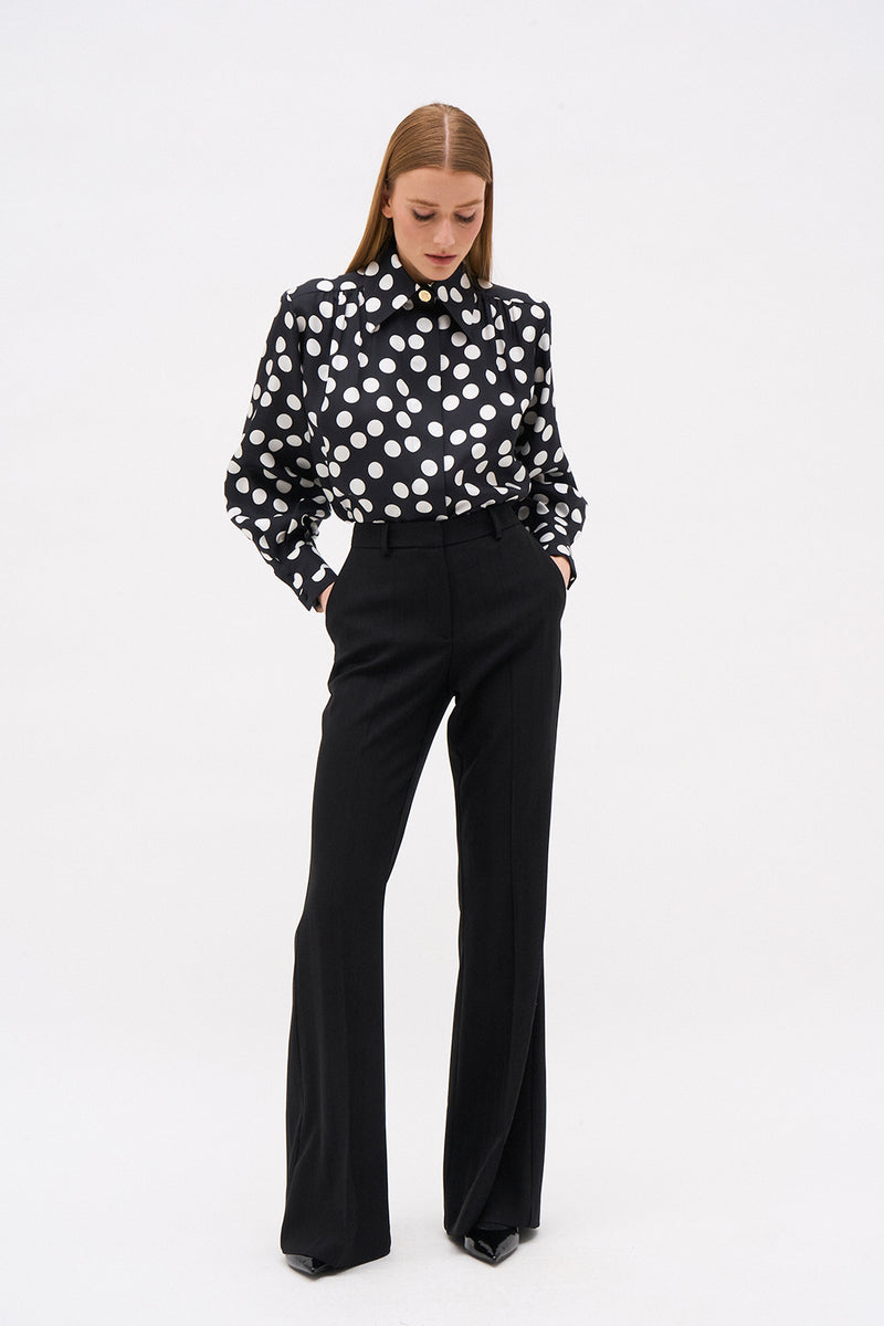 CHARLIE BLOUSE BLACK POLKA DOTS