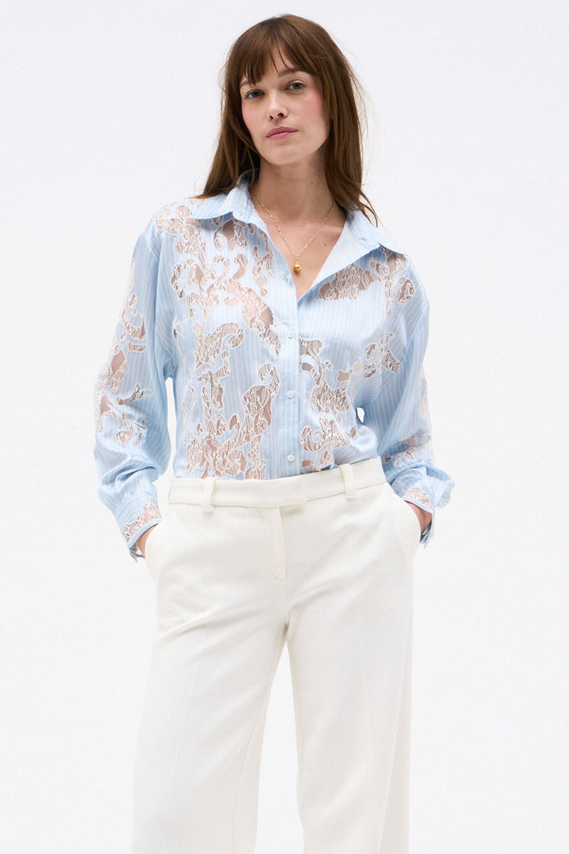 FANNY BLOUSE BLUE STRIPE