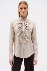 CHEMISIER IVANA RAYURE CAMEL