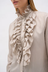CHEMISIER IVANA RAYURE CAMEL