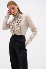 CHEMISIER IVANA RAYURE CAMEL