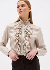 CHEMISIER IVANA RAYURE CAMEL
