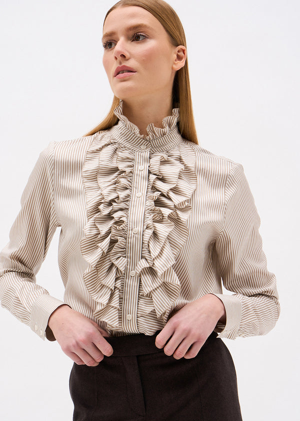 CHEMISIER IVANA RAYURE CAMEL