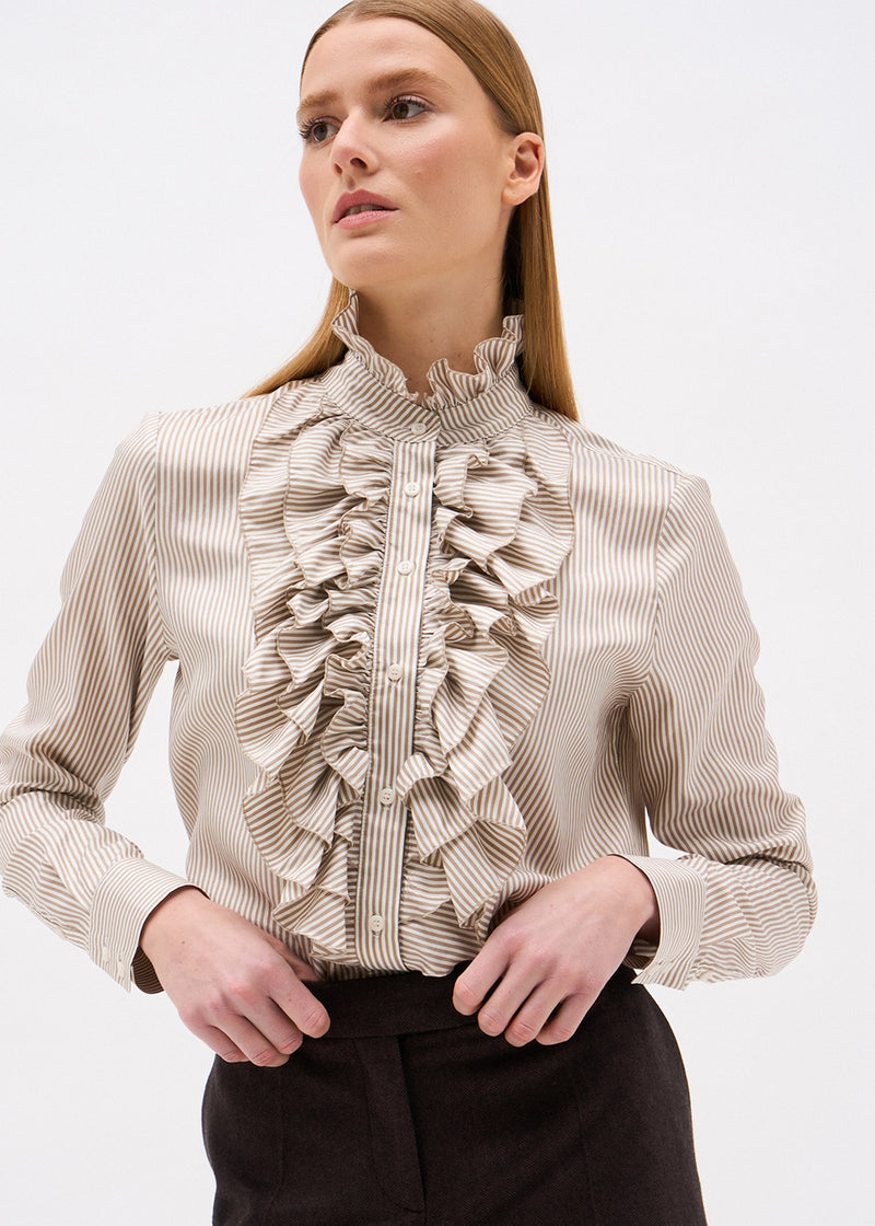 CHEMISIER IVANA RAYURE CAMEL