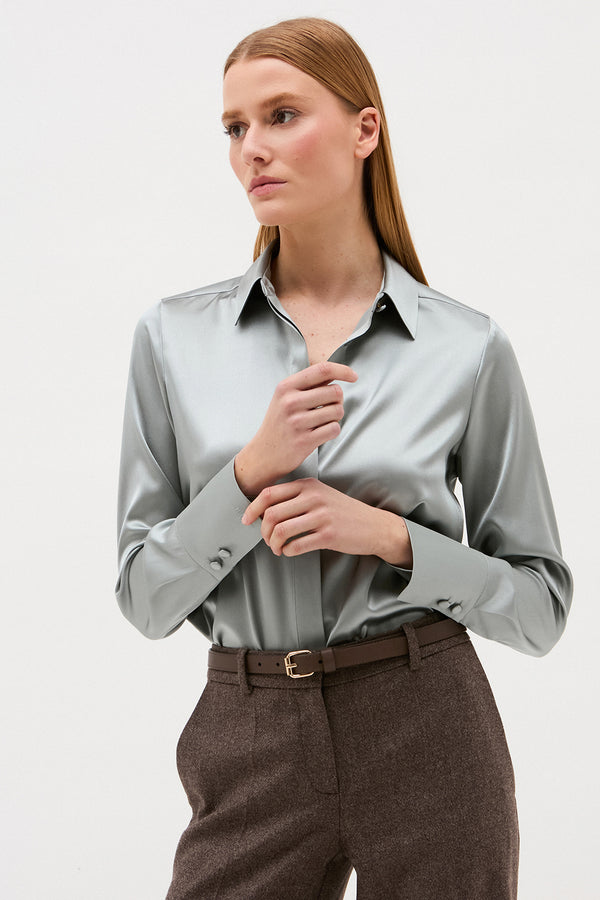 ROBBIE STEEL BLUE BLOUSE