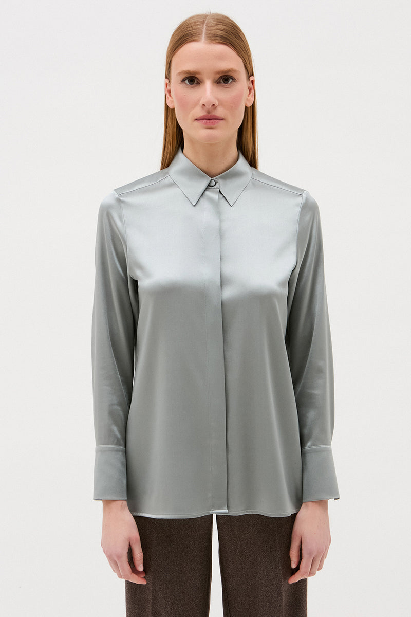 ROBBIE STEEL BLUE BLOUSE
