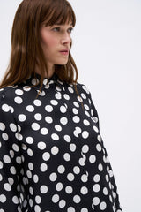 ROBBIE BLACK POLKA-DOT BLOUSE