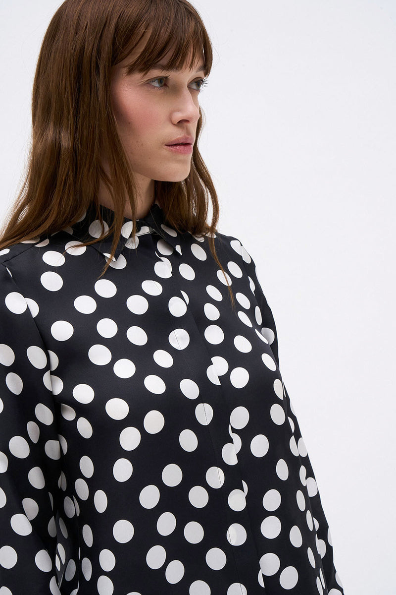ROBBIE BLACK POLKA-DOT BLOUSE