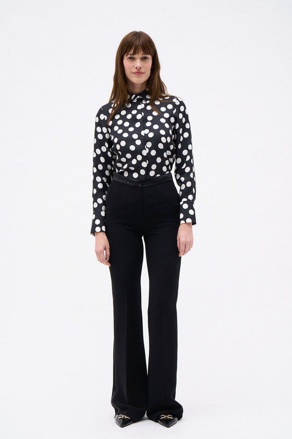 ROBBIE BLACK POLKA-DOT BLOUSE