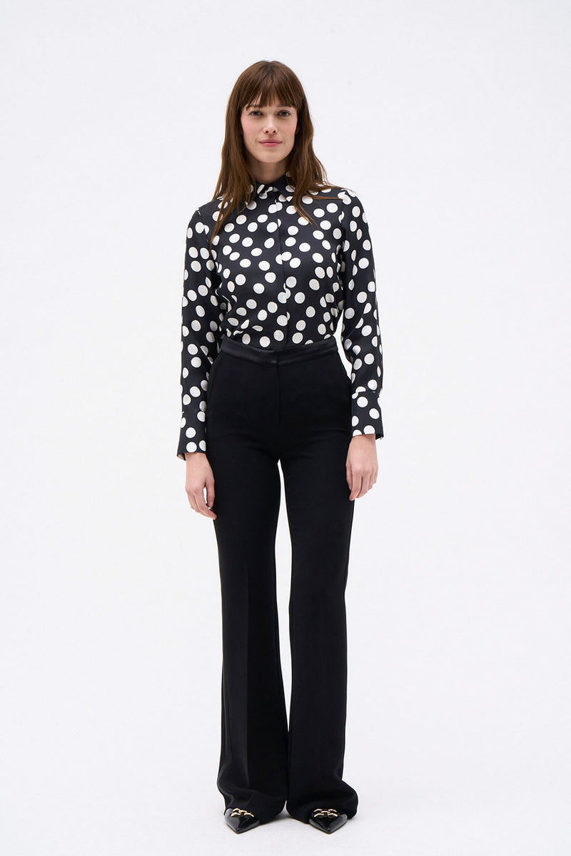 ROBBIE BLACK POLKA-DOT BLOUSE