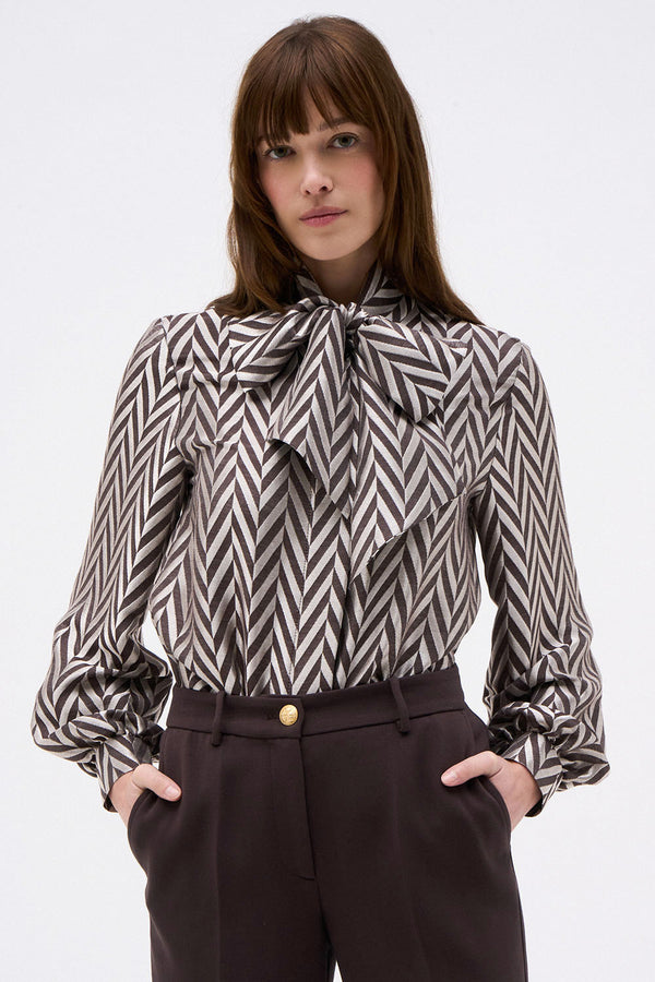 CHEMISIER ROSE CHEVRON