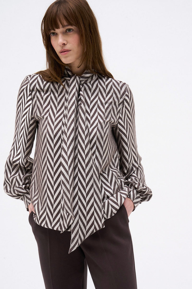 CHEMISIER ROSE CHEVRON