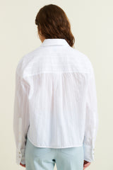 DMN PARIS  - CHEMISIER BILLIE RAYURE BLANC
