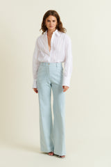 DMN PARIS  - CHEMISIER BILLIE RAYURE BLANC