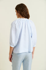 DMN PARIS  - CHEMISIER MASHA RAYURE CIEL