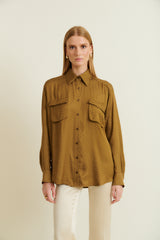 DMN PARIS  - CHEMISIER ROME CHEVRON OCRE