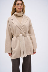 MANTEAU FLORA PRINCE DE GALLES BEIGE