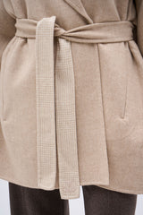 MANTEAU FLORA PRINCE DE GALLES BEIGE