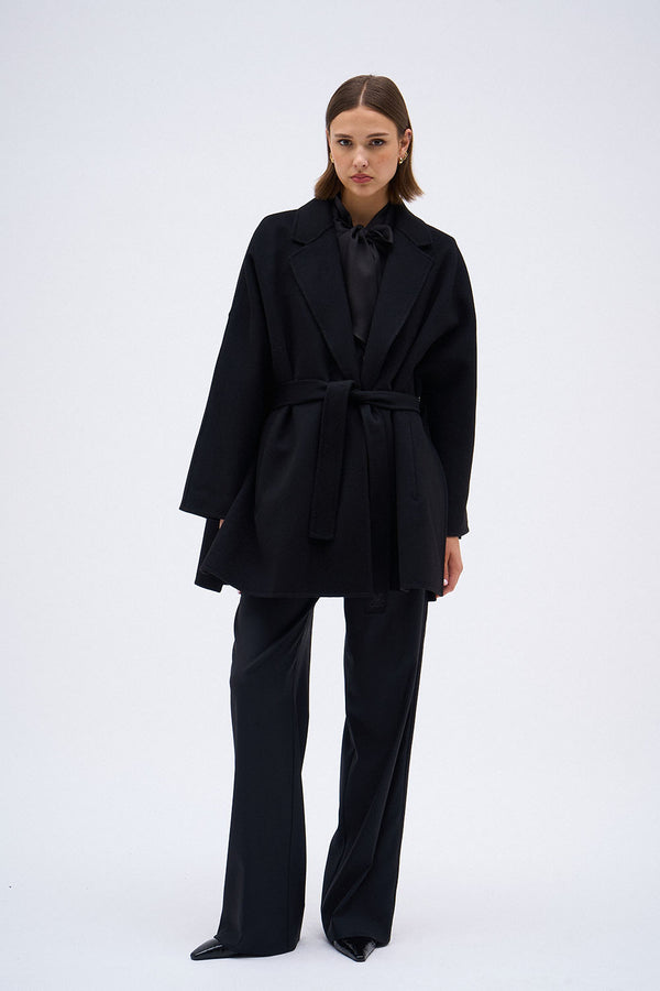 BLACK FLORA COAT