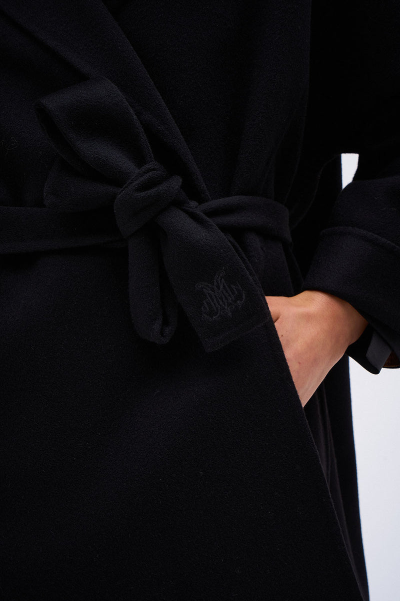 BLACK FLORA COAT