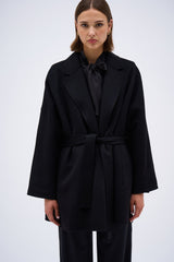 BLACK FLORA COAT